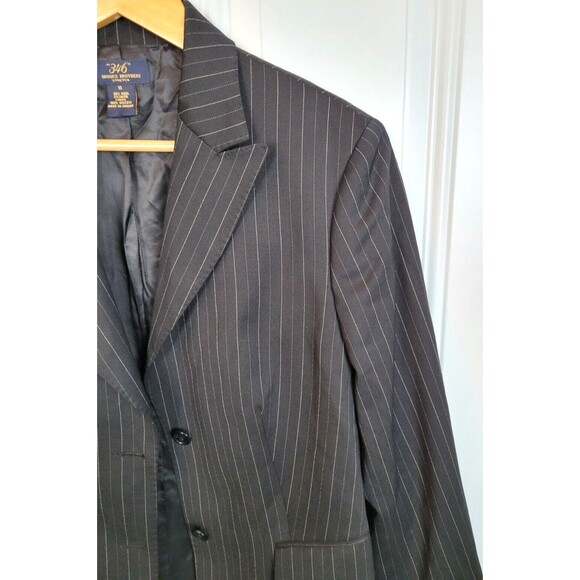 Brooks Brothers Womens Wool Blazer Jacket Size 10 Pinstripe - Picture 2 of 9
